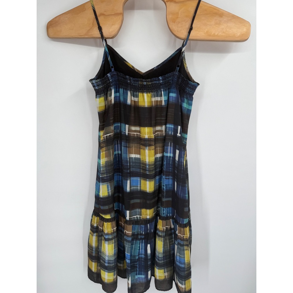 TRINA TURK ESTHER Plaid Paintbrush Spaghetti strap Dress Sz 4 - Picture 8 of 8